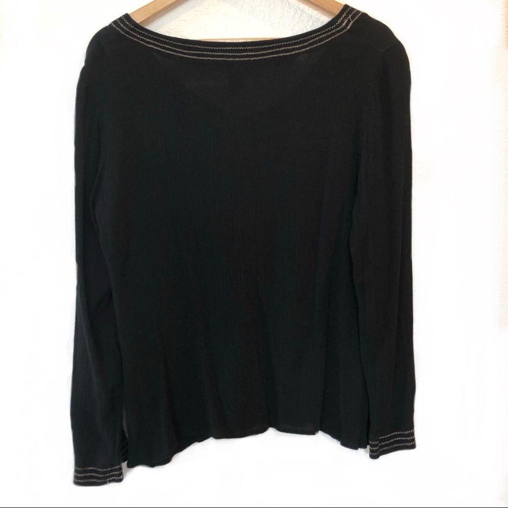 Notations Black Long Sleeve Top~ Size Large - Picture 4 of 7